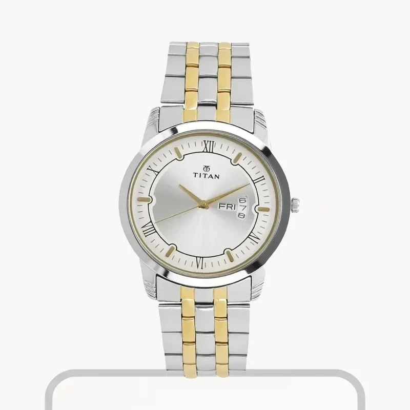 Titan Karishma Two-Tone Metal Silver Analog Men's Watch | 1774BM01